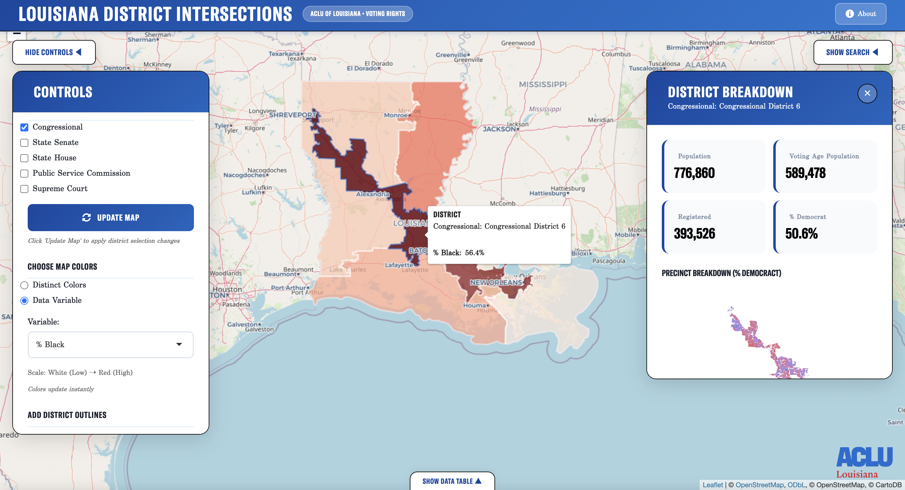 Louisiana District Intersections screenshot
